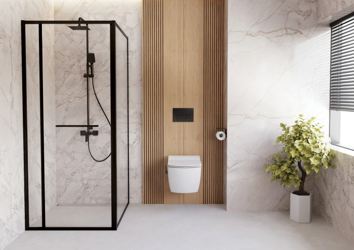 Cabina de dus neagra patrata 80x80 cm Deante Square Blur  [3]