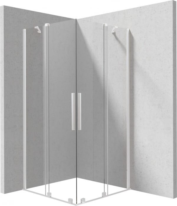 Cabina de dus patrata, cu usi batante, 90x90 cm, profil crom, Deante Kerria Plus