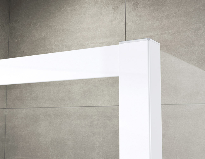 Cabina de dus patrata 100x100 cm, alba, cu usi glisante, Eco-Line SanSwiss [2]