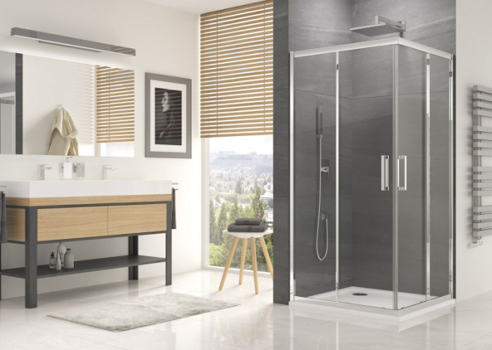 Cabina de dus patrata 80x80x190 cm, cu usi culisante, profil crom, Sanswiss Ocelia [3]