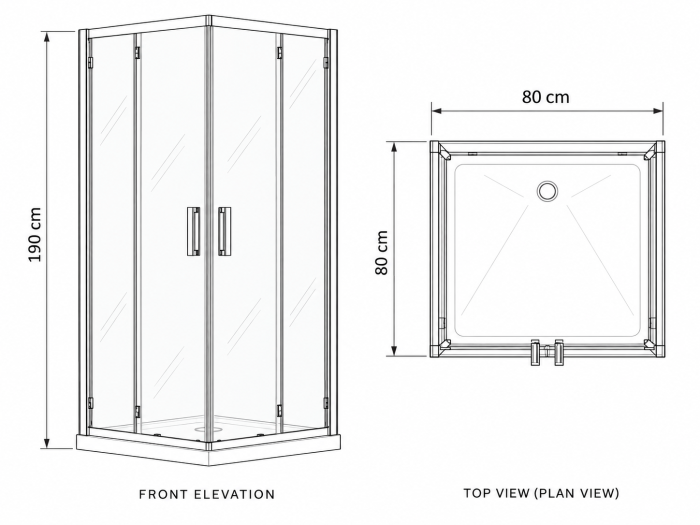 Cabina de dus patrata 80x80x190 cm, cu usi culisante, profil crom, Sanswiss Ocelia [7]