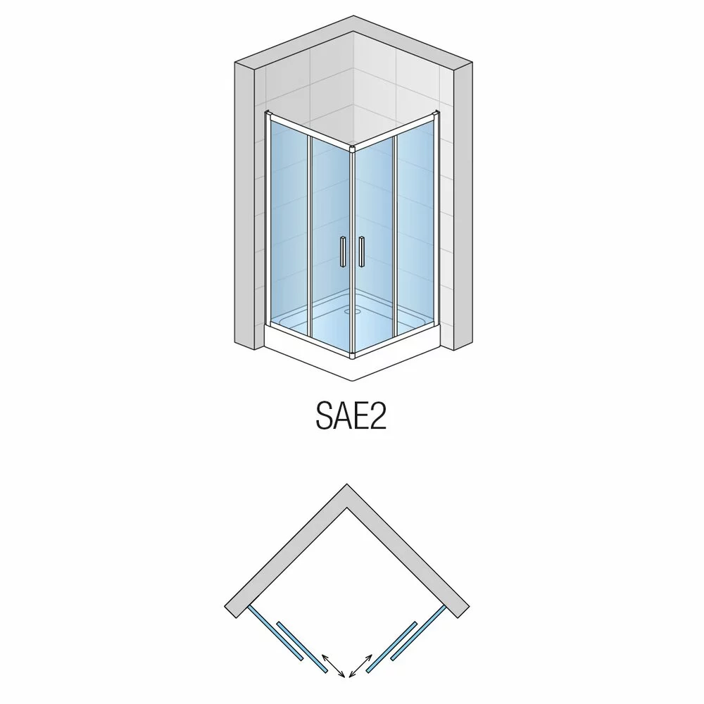Cabina de dus patrata 90x90 cm sticla securizata 6 mm, crom, cu usi glisante, SanSwiss Salia [2]