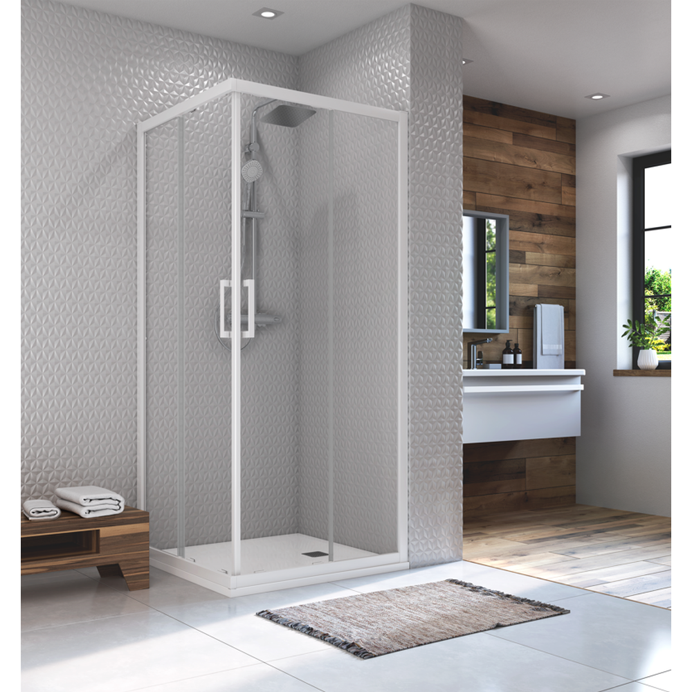 Usa dus glisanta cu segment fix 90 cm Ideal Standard Connect 2 profil alb mat [3]