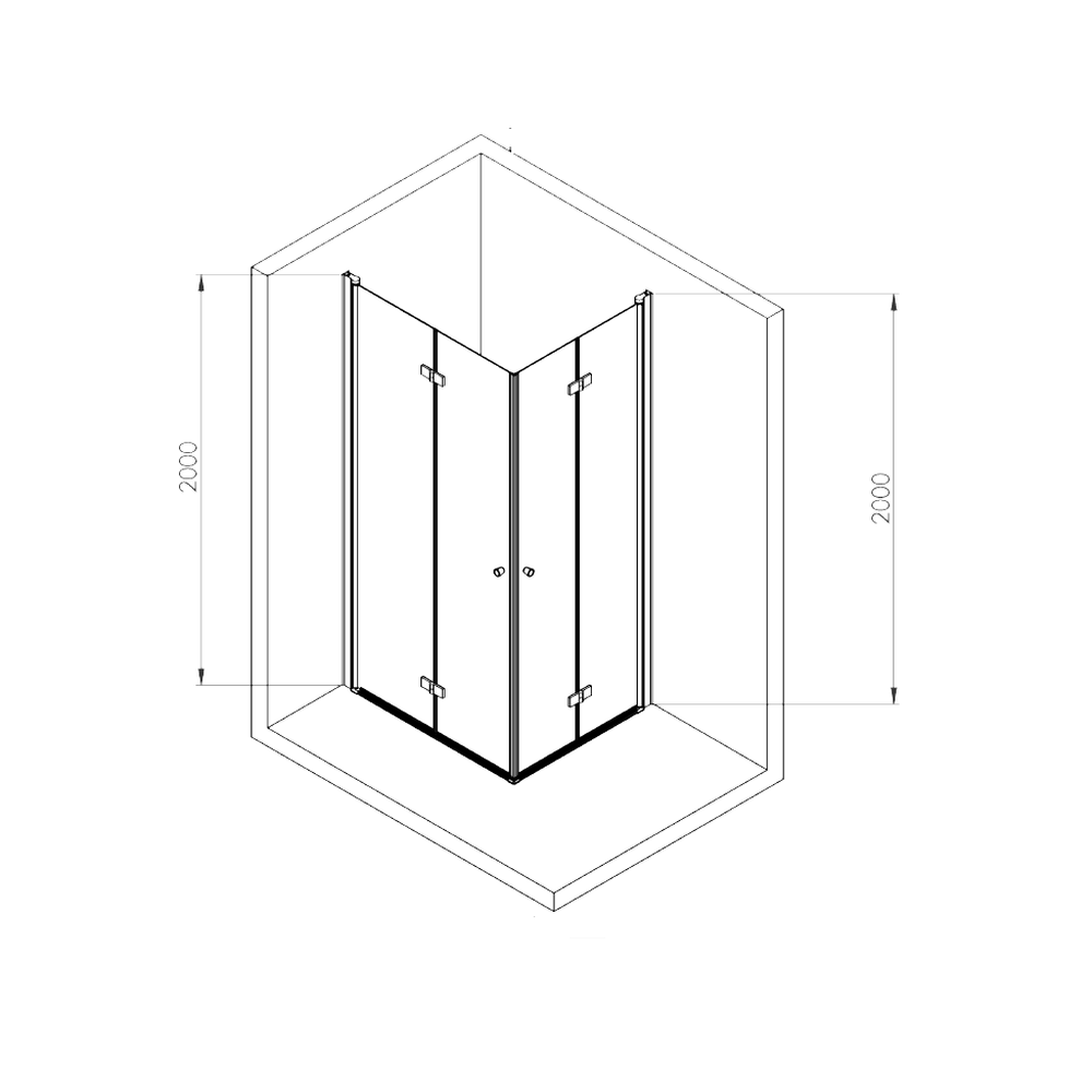Cabina de dus patrata neagra 100x100 cm cu usi rabatabile Deante Kerria Plus [3]