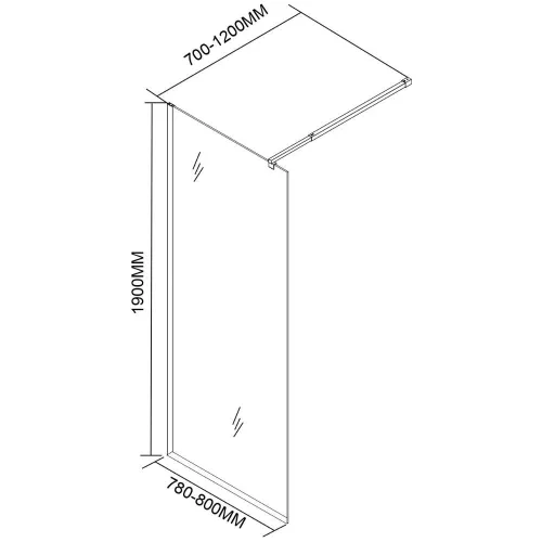 Paravan de dus walk-in, 80x190 cm, neagru, Leziter River [4]