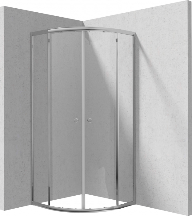 Cabina de dus semicerc, 90x90 cm, profil crom, Deante Cilantro