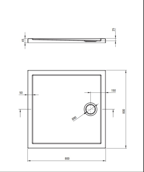 Cabina de dus titan patrata cu cadita alba 80x80 cm Deante Funkia Evo Titanium [3]
