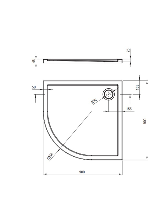 Cabina de dus titan semirotunda cu cadita alba 90x90 cm Deante Funkia Evo [3]