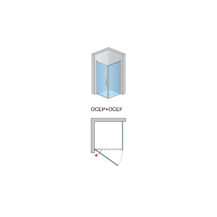 Cabina dus 100x100 cm cu usa batanta, crom lucios, sticla securizata de 6 mm, Sanswiss Ocelia [3]