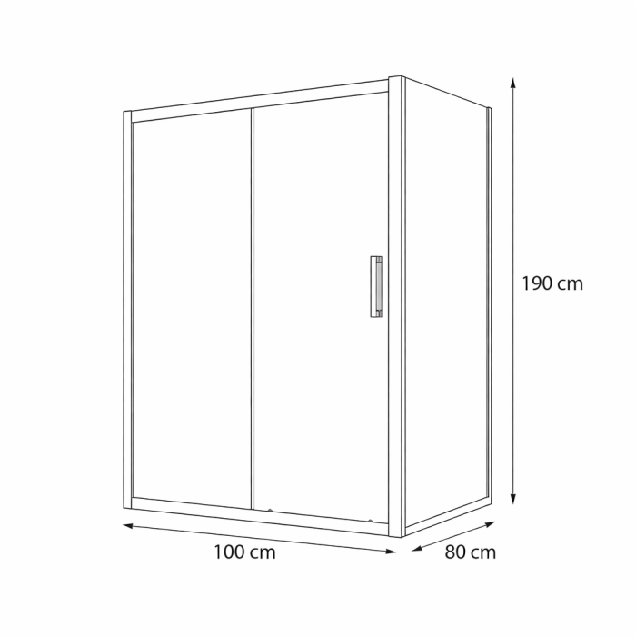 Cabina dus 100x80 cm cu usa culisanta, crom lucios, grosime sticla 5 mm, Sanswiss Ocelia [6]
