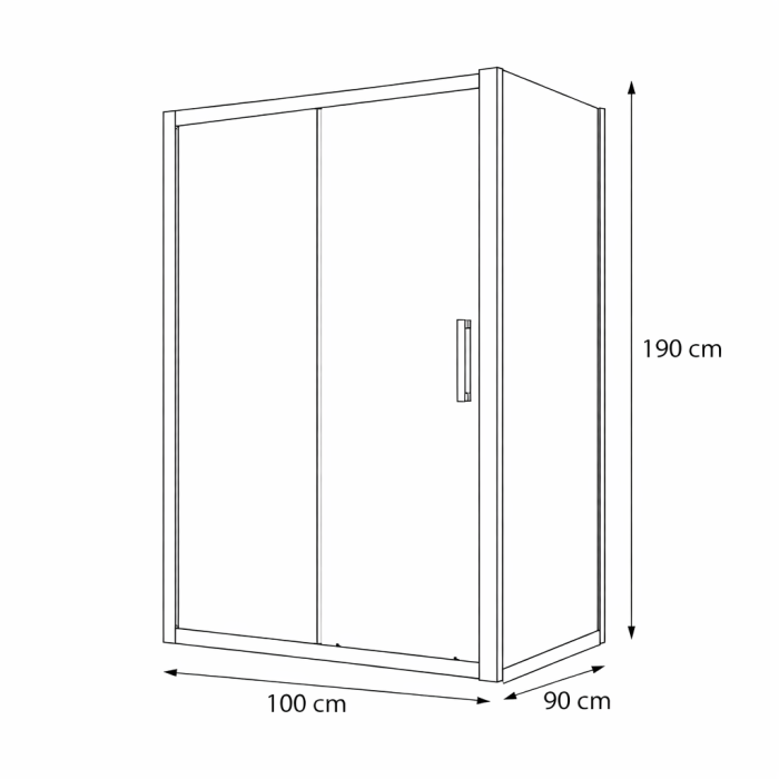 Cabina dus 100x90 cm cu usa culisanta, crom lucios, grosime sticla 5 mm, Sanswiss Ocelia [7]
