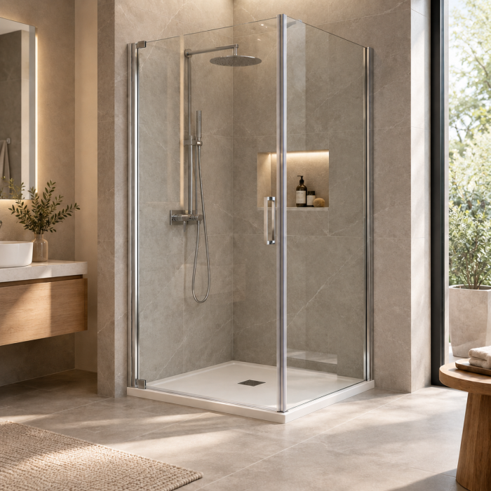 Cabina dus 80x80 cm cu usa batanta, crom lucios, sticla securizata de 6 mm, Sanswiss Ocelia [3]