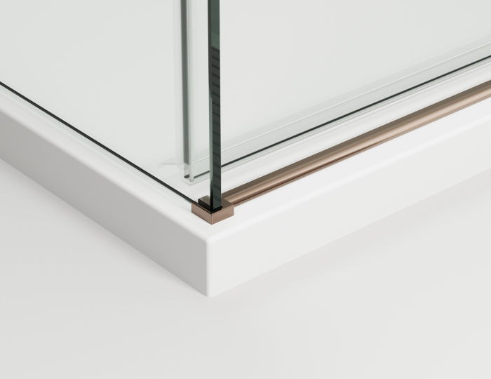 Cabina dus champagne metal 160x90 cm cu usa culisanta, grosime sticla 8 mm, tratament anticalcar, Ronal Oriana [8]