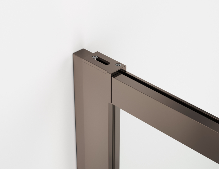 Cabina dus champagne metal 160x90 cm cu usa culisanta, grosime sticla 8 mm, tratament anticalcar, Ronal Oriana [4]