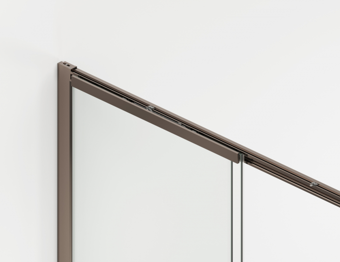 Cabina dus champagne metal 160x90 cm cu usa culisanta, grosime sticla 8 mm, tratament anticalcar, Ronal Oriana [11]