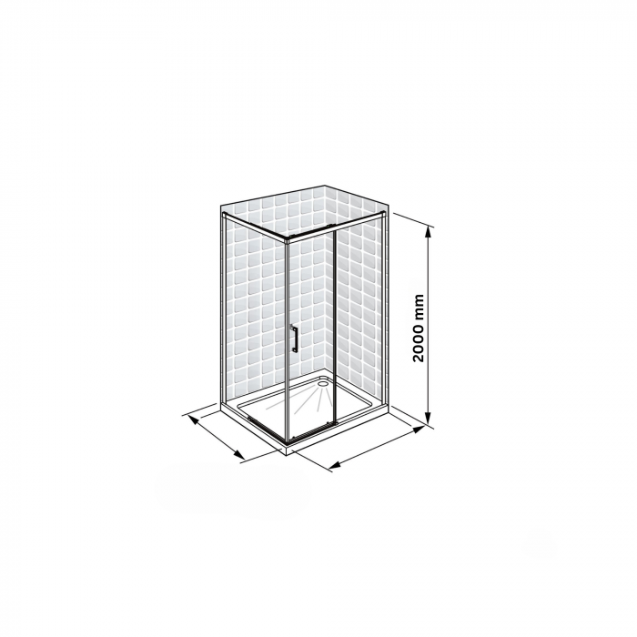 Cabina dus bordeaux metal 120x80 cm cu usa culisanta, grosime sticla 8 mm, tratament anticalcar, Ronal Oriana [10]