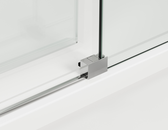 Cabina dus crom 140x100 cm cu usa culisanta, grosime sticla 8 mm, tratament anticalcar, Ronal Oriana [5]