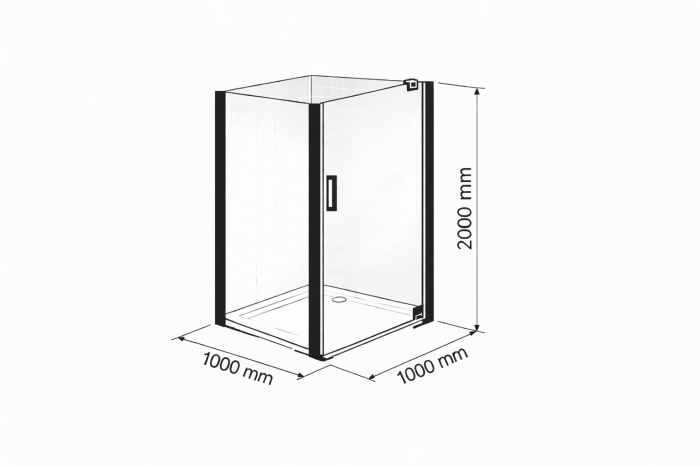 Cabina dus crom 100x100 cm cu usa pivotanta, grosime sticla 6 mm, tratament anticalcar, Ronal Divera [11]