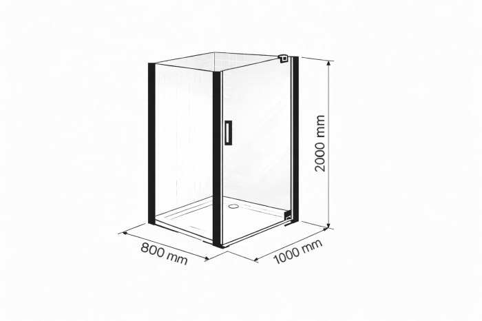 Cabina dus crom 100x80 cm cu usa pivotanta, grosime sticla 6 mm, tratament anticalcar, Ronal Divera [11]