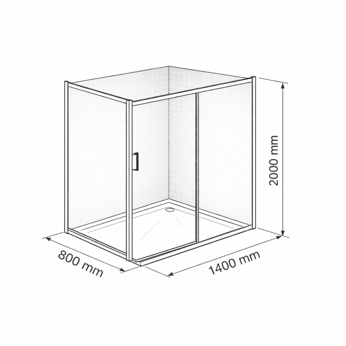 Cabina dus crom 140x80 cm, usa culisanta, grosime sticla 6 mm, tratament anticalcar, Ronal Divera [11]