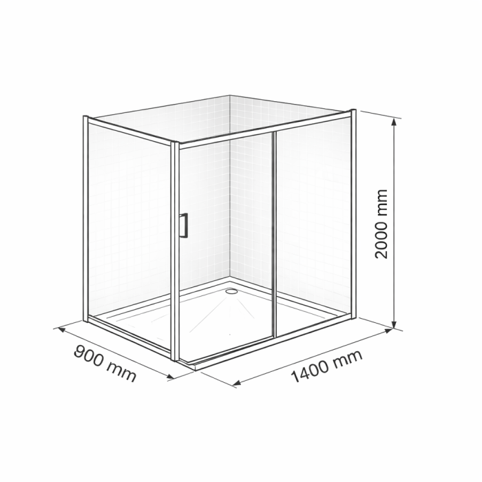 Cabina dus crom 140x90 cm, usa culisanta, grosime sticla 6 mm, tratament anticalcar, Ronal Divera [11]