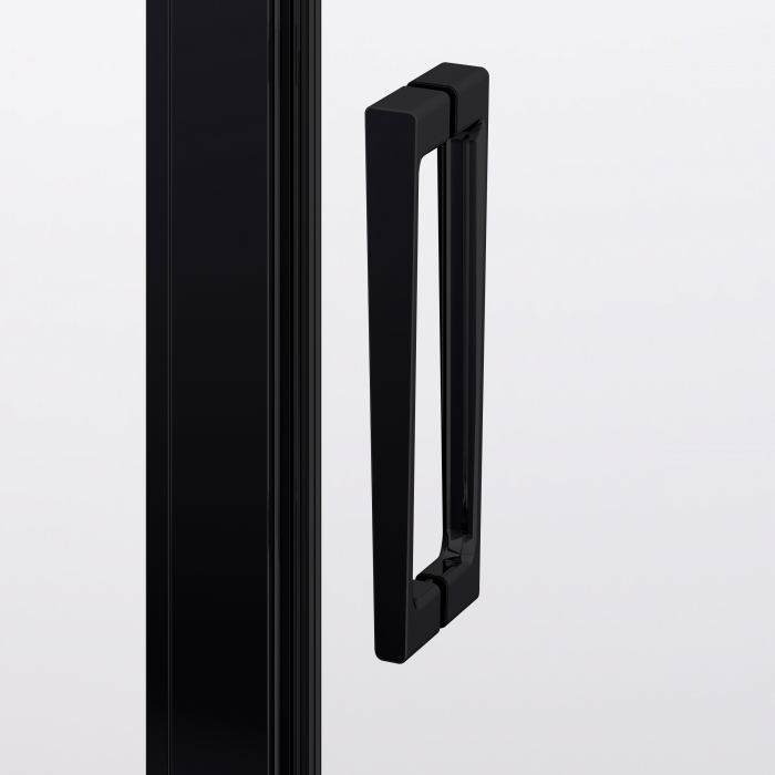 Cabina dus negru mat 80x80 cm cu usa pivotanta, grosime sticla 6 mm, tratament anticalcar, Ronal Divera [10]