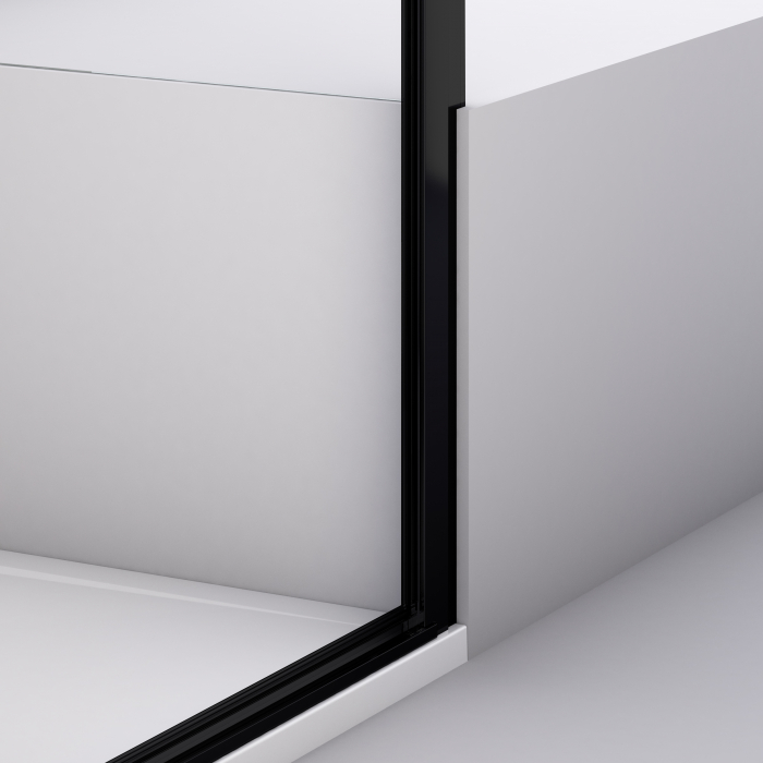 Cabina dus negru mat 90x90 cm cu usa pivotanta, grosime sticla 6 mm, tratament anticalcar, Ronal Divera [7]