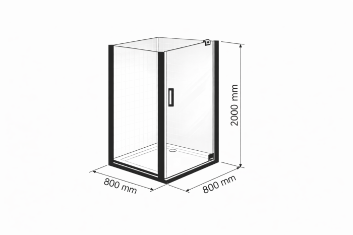 Cabina dus crom 80x80 cm cu usa pivotanta, grosime sticla 6 mm, tratament anticalcar, Ronal Divera [11]