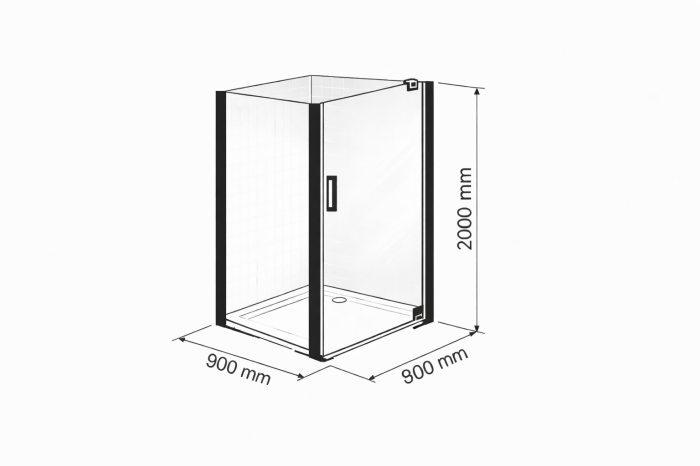 Cabina dus crom 90x90 cm cu usa pivotanta, grosime sticla 6 mm, tratament anticalcar, Ronal Divera [11]