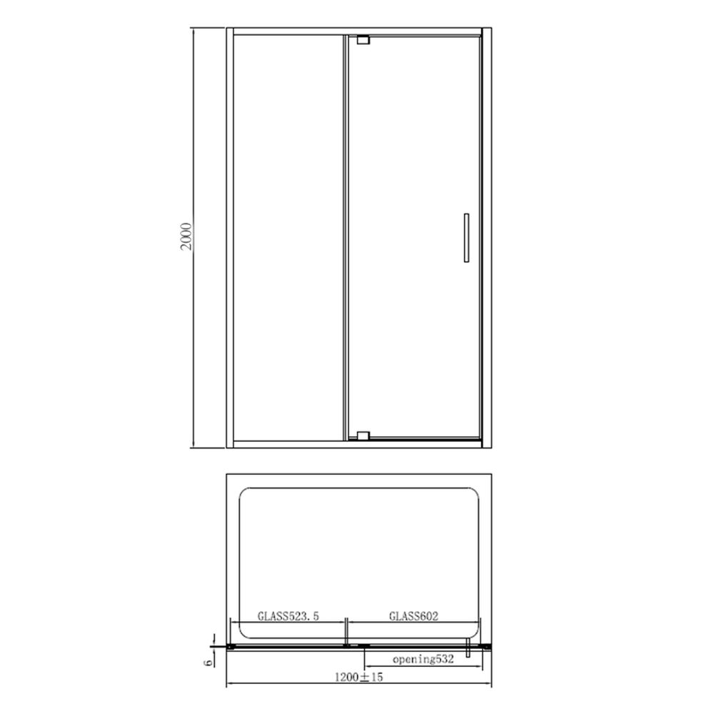 Cabina dus dreptunghiulara culoare crom 120x90 cm, Mediterraneo, Andina [2]