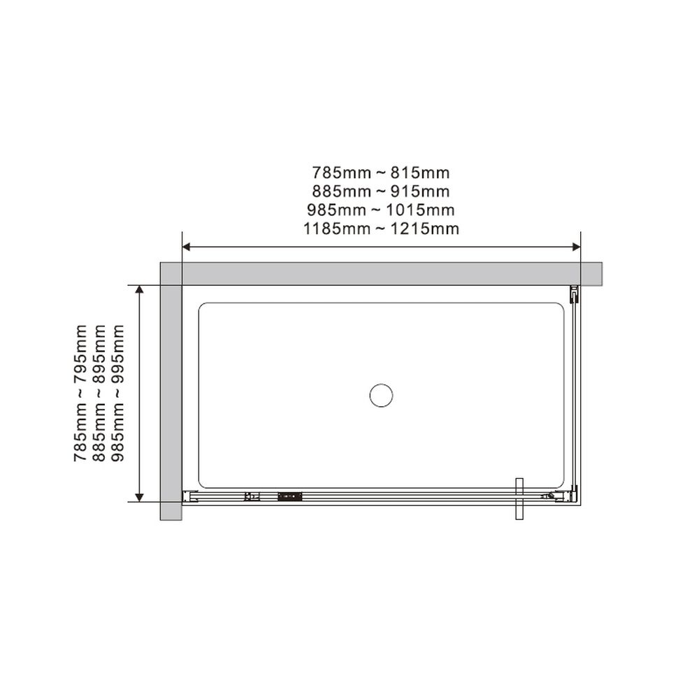 Cabina dus dreptunghiulara culoare crom 100x80 cm, Mediterraneo, Andina [2]
