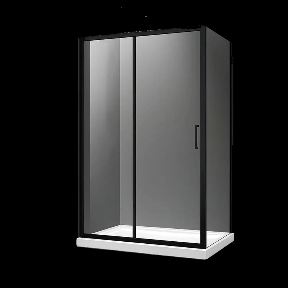 Cabina dus dreptunghiulara neagra 100x80 cm Mediterraneo, Iris Black [2]