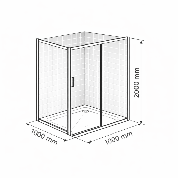 Cabina dus negru mat 100x100 cm, usa culisanta, grosime sticla 6 mm, tratament anticalcar, Ronal Divera [10]