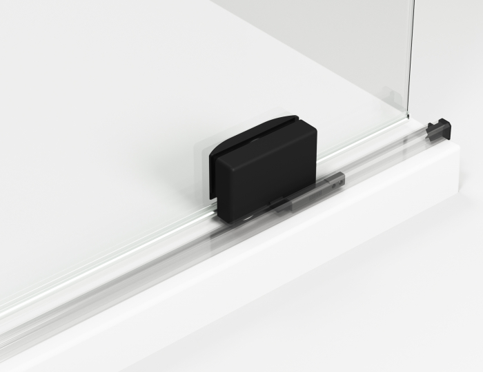 Cabina dus negru mat 120x80 cm cu usa culisanta, grosime sticla 8 mm, inchidere perete fix, Ronal Amalia [4]