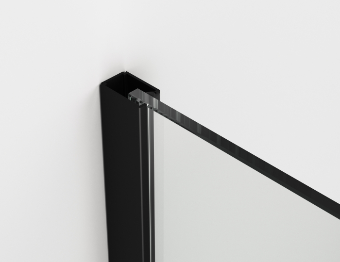 Cabina dus negru mat 120x80 cm cu usa culisanta, grosime sticla 8 mm, inchidere perete fix, Ronal Amalia [10]