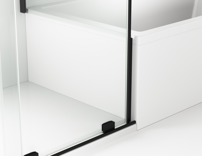 Cabina dus negru mat 120x80 cm cu usa culisanta, grosime sticla 8 mm, inchidere perete fix, Ronal Amalia [5]