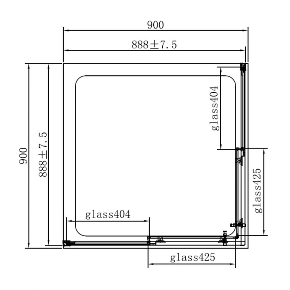 Cabina dus patrata neagra 90x90 cm, Mediterraneo, Hector 2 [4]