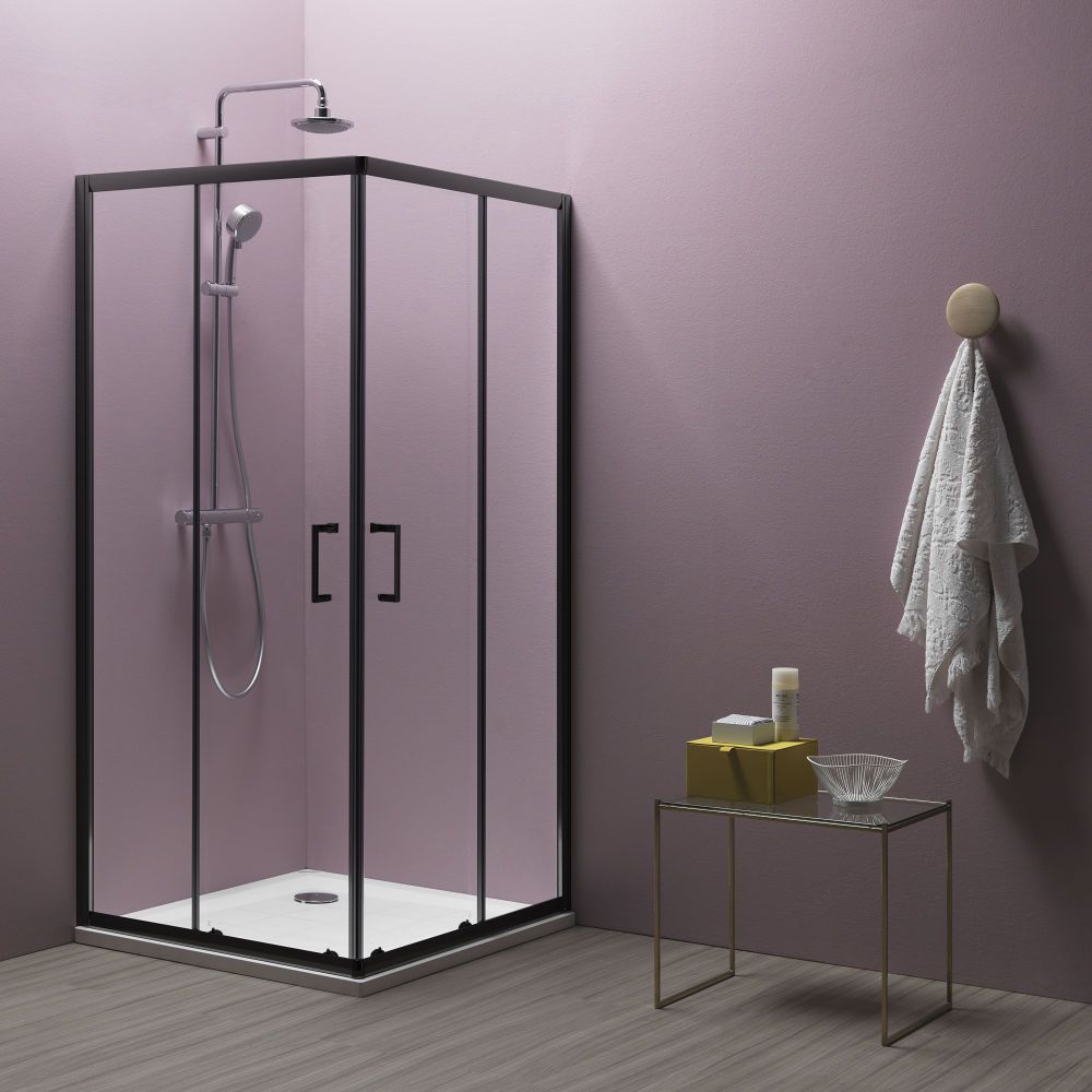 Cabina dus patrata neagra 90x90 cm KolpaSan, Eco Quat [2]