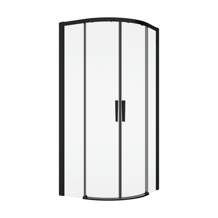 Cabina dus semirotunda, 80x80 cm, negru mat, Ronal Divera [1]