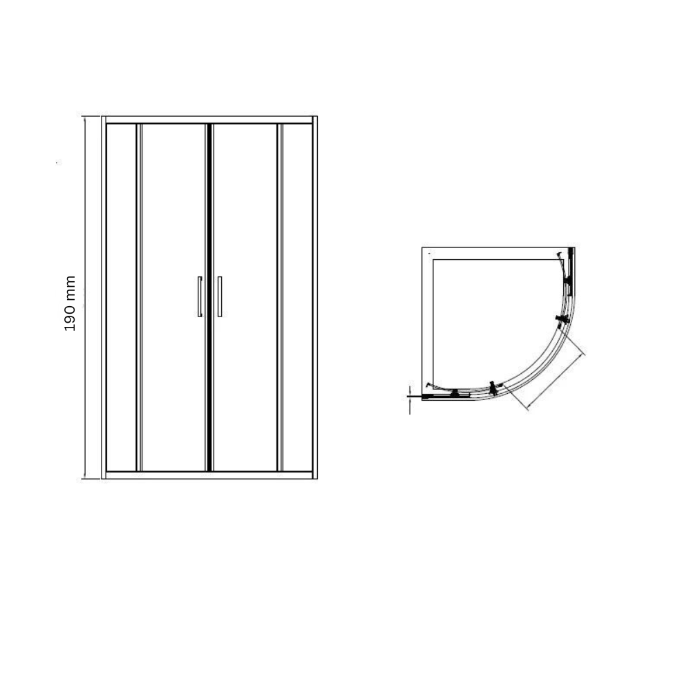 Cabina dus semirotunda crom 80x80 cm, Mediterraneo Meda [2]