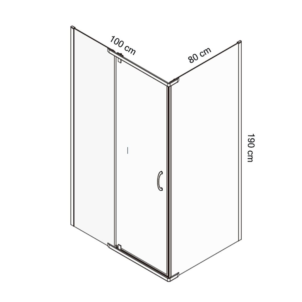 Cabina dus sticla securizata cu usa batanta 100x80 cm Mediterraneo Catania [2]