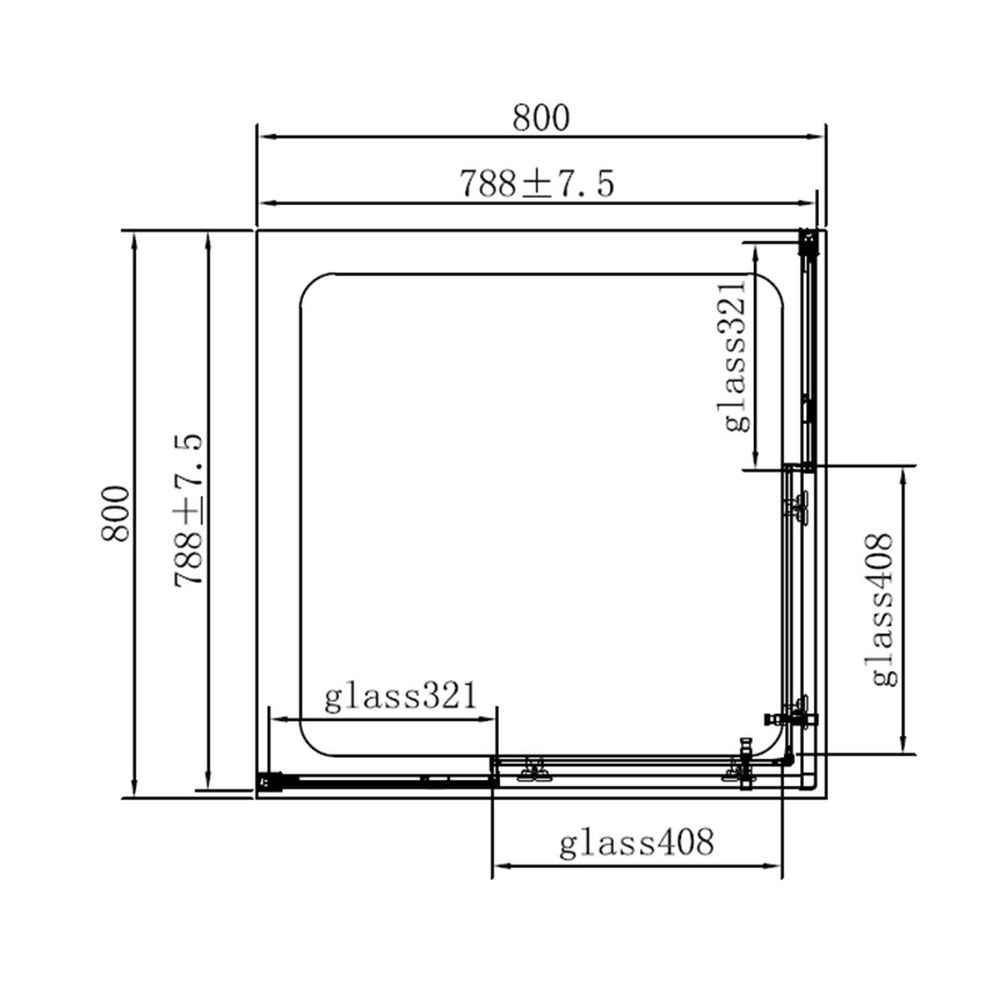 Cabina dus patrata neagra 80x80 cm, Mediterraneo, Hector 2 [4]