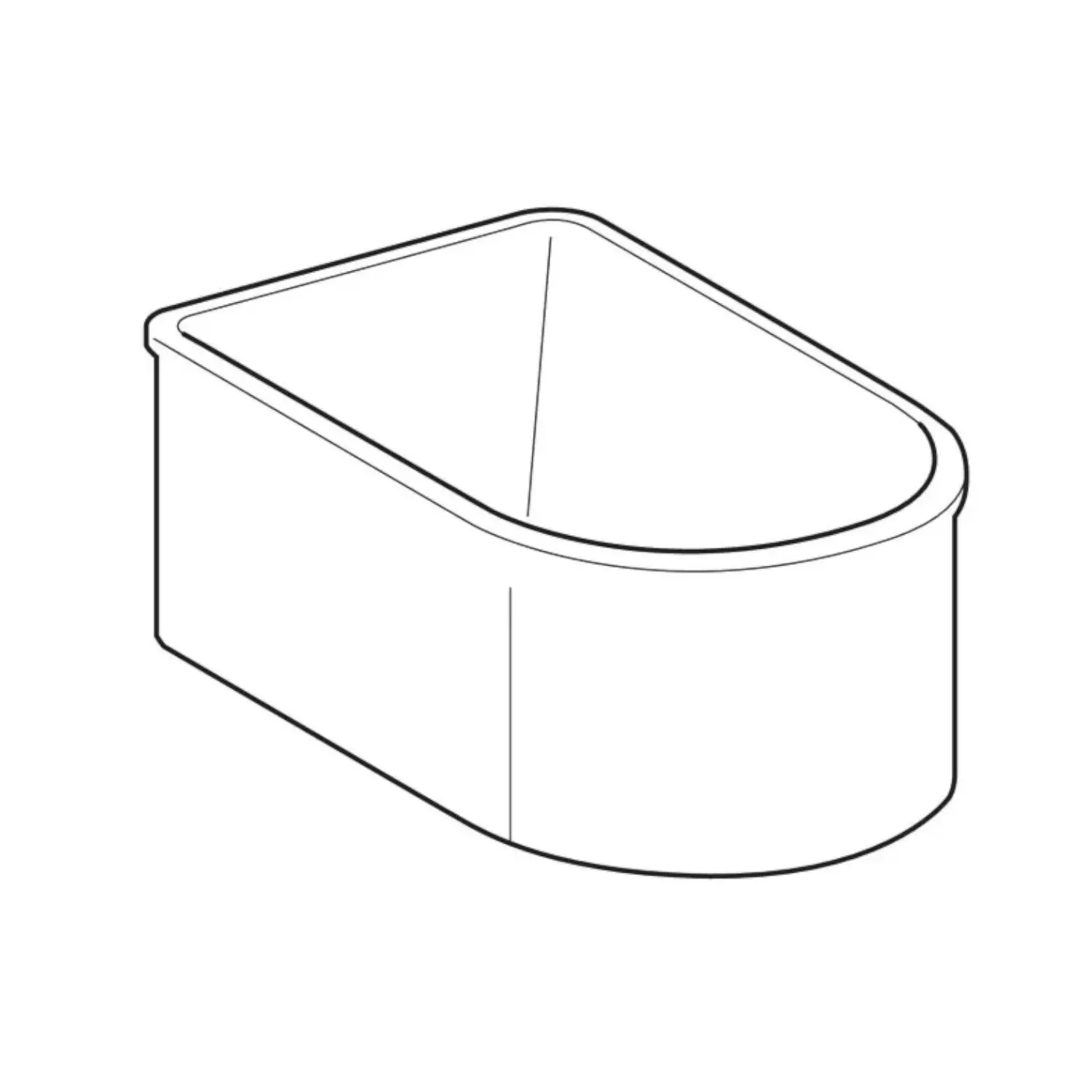 Cada asimetrica de baie copii, montare in placa, 75 cm x 40 cm, alb alpin, Varicor, antibacteriana, Geberit Bambini [2]