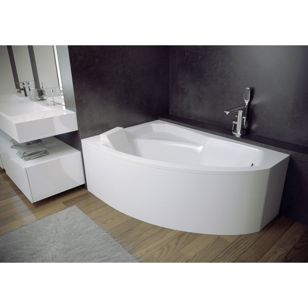 Cada baie asimetrica cu sezut, acril, 150 x 95 cm, orientare stanga, Besco Rima [3]