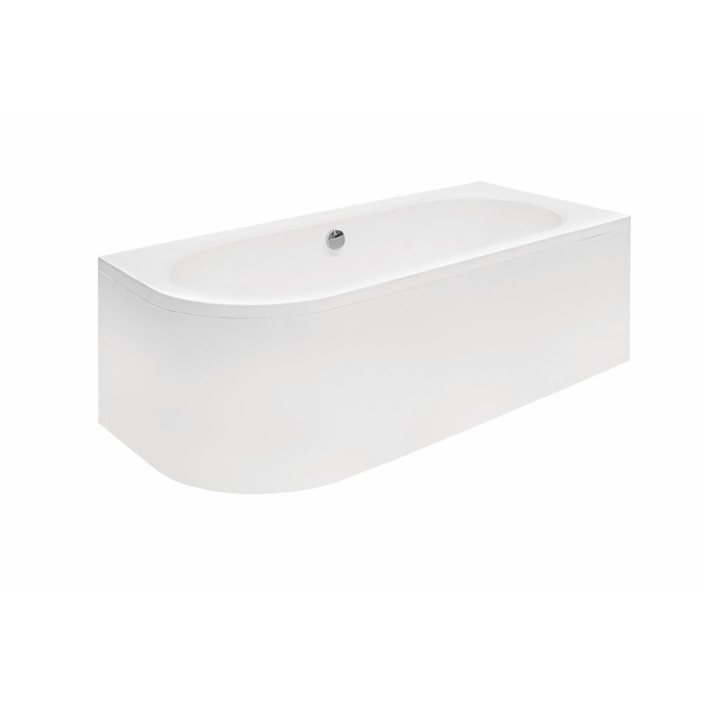 Cada baie asimetrica alba, acril, 180 x 80 cm, orientare dreapta, Besco Avita [2]
