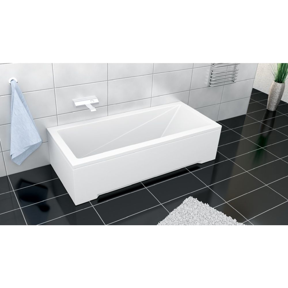 Cada baie dreptunghiulara, acril, 170 x 70 cm, instalatie completa, Besco Modern 2 [2]