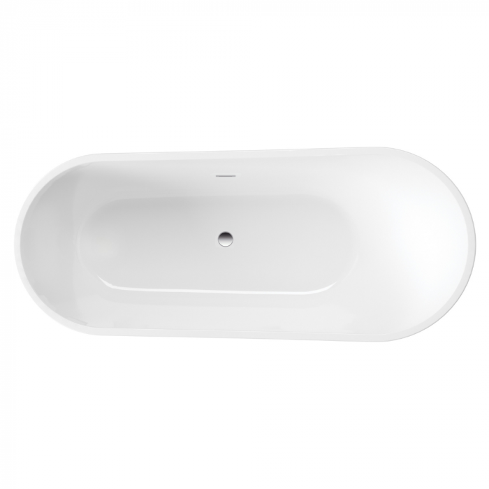 Set cada baie freestanding 150 x 75 cm, ovala cu preaplin, Diva Foglia, plus baterie freestanding, crom lucios [4]