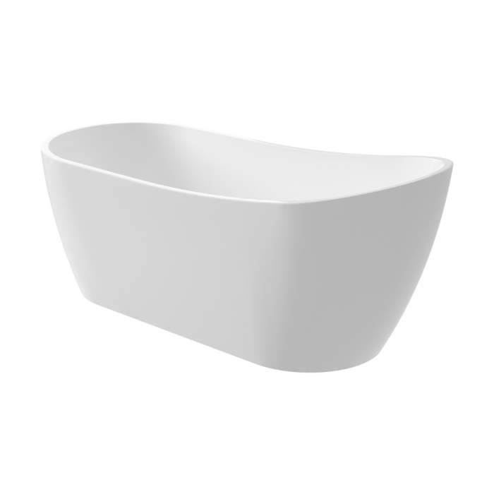 Set cada baie freestanding 150 x 75 cm, ovala cu preaplin, Diva Foglia, plus baterie freestanding, crom lucios [3]