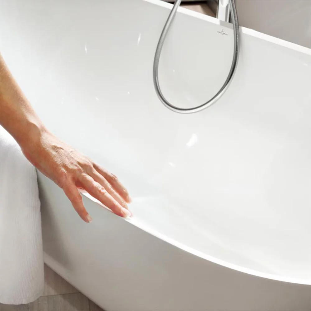 Cada baie freestanding 155x75 cm alb alpin, ovala, Villeroy&Boch Theano [3]