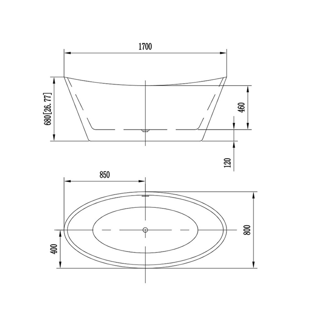 Cada baie freestanding 170 x 75 cm alba Florida, Selena P [3]
